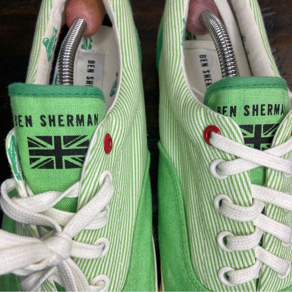 Ben Sherman Green Canvas Sneakers Retro NEW Mens Size 10 - Picture 6 of 9